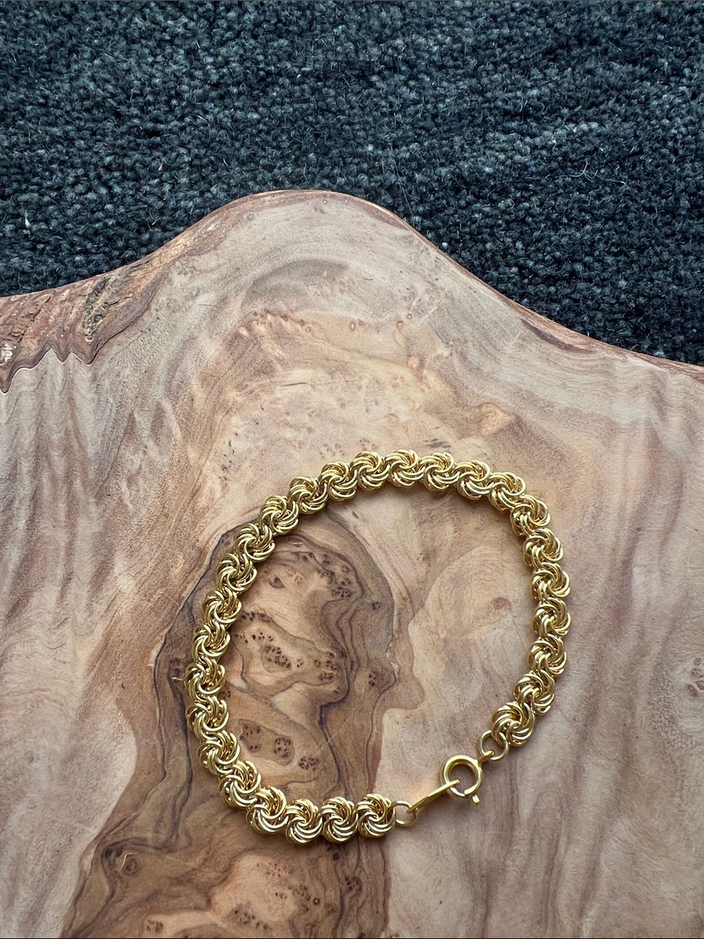 Trifari Gold-Tone Twisted Rope Link Bracelet
